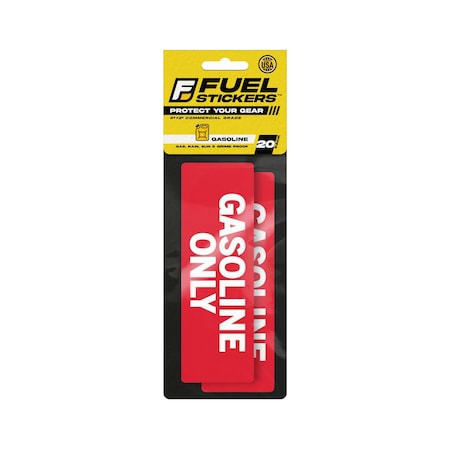Fuel Stickers Gasoline Label: Gas Sticker for Fuel Can & Outdoor Power Equipment, Hvy-Dty, 6''x2'', 20PK Z-262GAS-20PK
